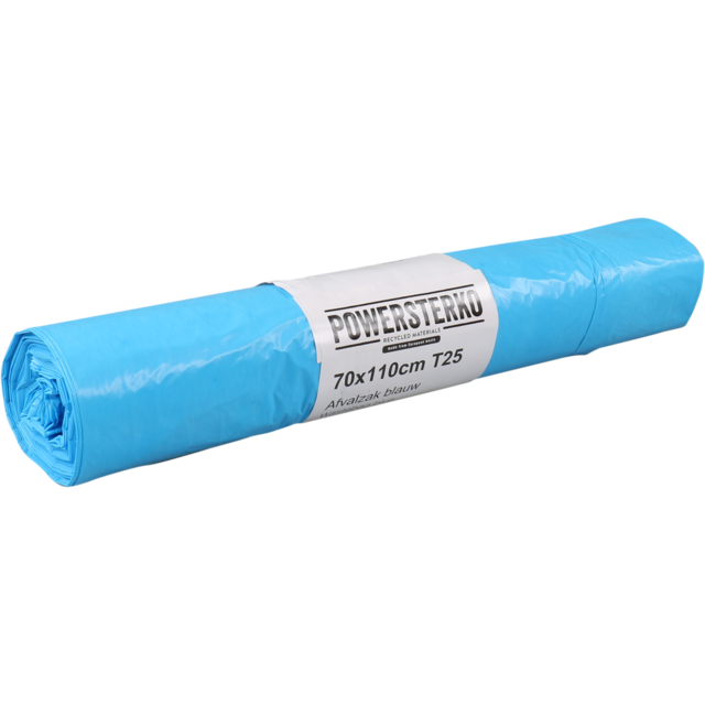 HDPE afvalzak 70x110cm T25 blauw (25x20) 500 stuks