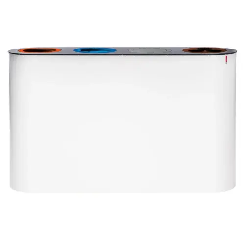 [92730841] Universeel Split 4 afvalscheidingsunit (4x38 liter) staal wit
